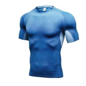 Men's Casual And Comfortable Compression Muscle Gym Shorts (Option: Blue-M-Clothes)