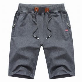 Men's Shorts Casual Classic Fit Drawstring Summer Beach Shorts With Elastic Waist And Pockets (Option: Dark Grey-M)