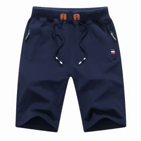 Men's Shorts Casual Classic Fit Drawstring Summer Beach Shorts With Elastic Waist And Pockets (Option: Blue-M)