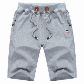 Men's Shorts Casual Classic Fit Drawstring Summer Beach Shorts With Elastic Waist And Pockets (Option: Light Grey-M)