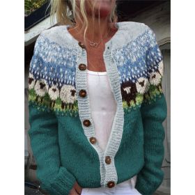 3D Digital Printing Cardigan Knitted Coat (Option: Style2-4XL)