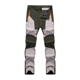 Outdoor Stretch Charging Men's Windproof Waterproof And Hard-wearing Breathable Quick-drying Pants (Option: Green Card-L)