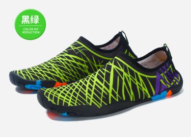 2022 Sports Water Sneakers Unisex Swimming Aqua Seaside Slippers Surf Upstream Light Quick-Drying Beach Water Shoes (Color: Gn, Shoe Size: 37)