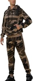 Men's Tracksuit 2 Piece Sweatsuits Full Zip Hooded Athletic Casual Outfits Jogging Sport Suits Jacket & Pants Set (Color: Light Green, size: XXL)