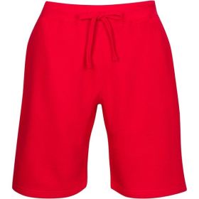 Fleece Sweat Shorts (Color: Red, size: L)