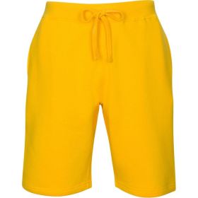 Fleece Sweat Shorts (Color: Golden Yellow, size: L)