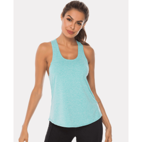 JupiterGear Scoop-Neck Long Tank Top (Color: Aqua, size: L)