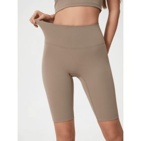 JupiterGear High-Rise Long Shorts (Color: Mocha, size: 6)