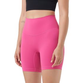 Women's High Waist Biker Shorts Tummy Control Pants Athletic Leggings Spandex Booty Shorts with 6.3In Inseam No Front Seam for Workout Yoga Runni (Color: 1PcPink+1PcGrey+1PcBlack, size: M)