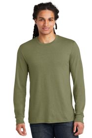 District Perfect Tri Long Sleeve Tee DM132 (Color: Military Green Frost, size: XS)