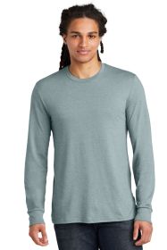 District Perfect Tri Long Sleeve Tee DM132 (Color: Flint Blue Heather, size: S)